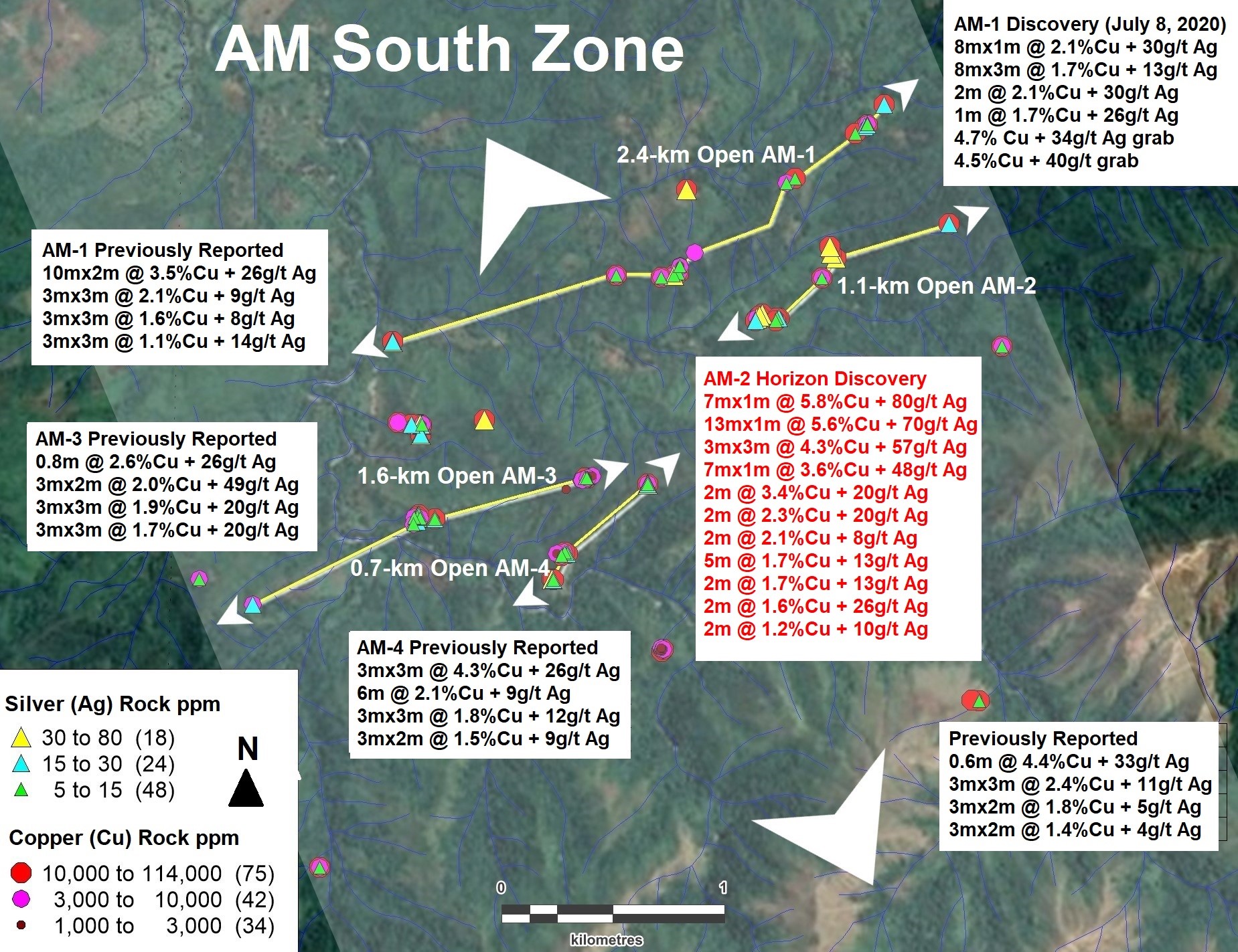 MAX Resource July 14th News - Figure 02 AM South Zone (4-kilometre by 3-kilometre Open)
